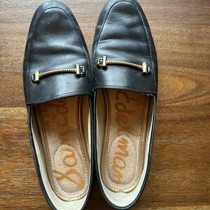 Sam Edelman Black Leather Slip-On Loafers (flawed)